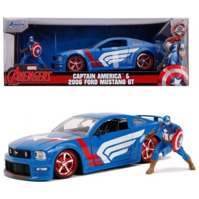 Машина металева Jada Марвел Месники Ford Mustang GT 2006 + фігурка Капітана Америки 1:24 253225007
