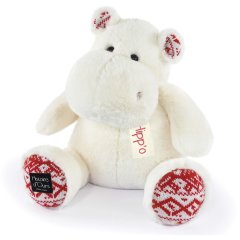 Мягкая игрушка DouDou Бегемот рождественский белый 40 см, HO3202