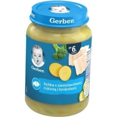 Пюре рибно-овочеве Gerber Стерилізоване Риба з картоплею, цукіні та броколі для дітей із 6 місяців 190 г 7613033731198