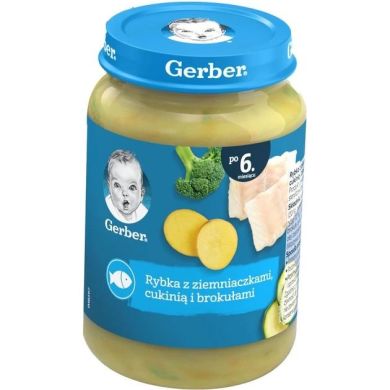 Пюре рибно-овочеве Gerber Стерилізоване Риба з картоплею, цукіні та броколі для дітей із 6 місяців 190 г 7613033731198