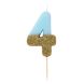 Святкова свічка-номер Talking Tables цифра &laquo;4&raquo; блакитна 1 шт BDAY-CANDLE-BLU-4