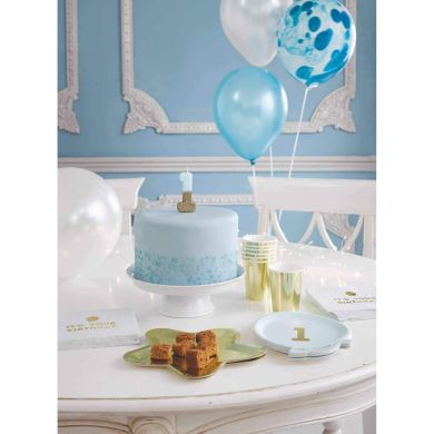 Святкова свічка-номер Talking Tables цифра &laquo;4&raquo; блакитна 1 шт BDAY-CANDLE-BLU-4