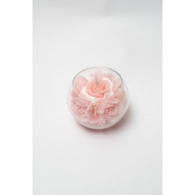 Свічка Candele Firenze Троянда біла у склі 100 мм (золота окантовка) GL100350X169 8026159010686