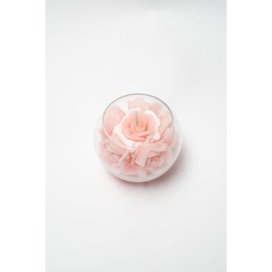 Свеча Candele Firenze Роза белая в стекле 100 мм (золотая окантовка) GL100350X169 8026159010686