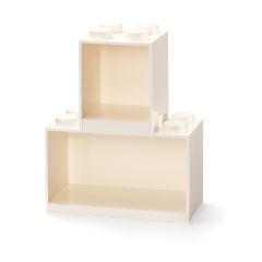 Декоративна полка для зберігання книг подвійна Х8 Х4 біла Lego 41171735