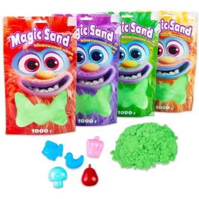Кінетичний пісок Magic sand в пакеті 39404-2 зелений, 1 кг 39404-2