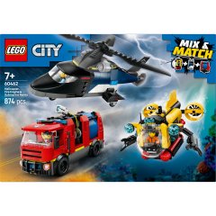 Конструктор Ремикс вертолетов, пожарных машин и подводных лодок LEGO City 60462