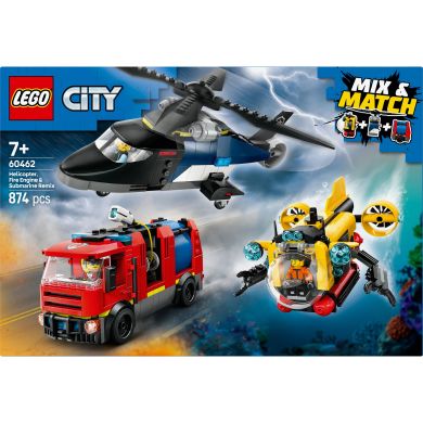Конструктор Ремікс вертольотів, пожежних машин та підводних човнів LEGO City 60462