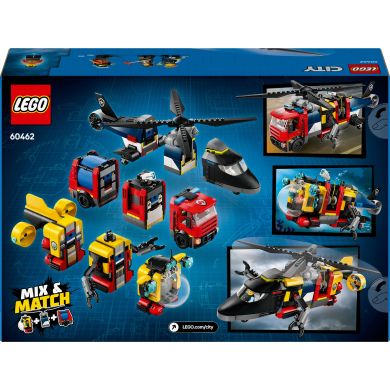 Конструктор Ремікс вертольотів, пожежних машин та підводних човнів LEGO City 60462