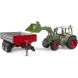 Машинка іграшкова Трактор Fendt Vario 211 з переднім навантажувачем та причепом Bruder 02182