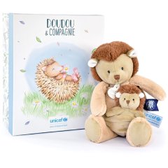 Мягкая игрушка DouDou Ёжик с малышом коллекция Bio в коробке DC3986
