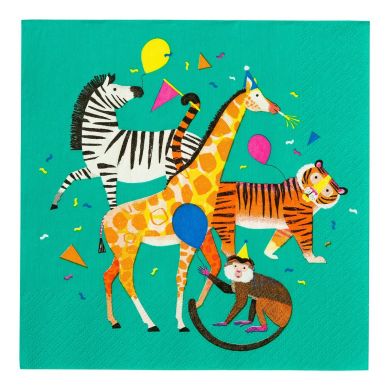 Одноразові серветки Talking Tables серія Animals 33 см 20 шт. ANIMAL 5052715090031