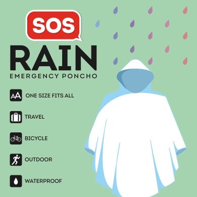 Одноразовий дощовик SOS Rain прозорий Legami PONCHO0001