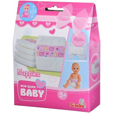 Підгузки для пупса New Born Baby 30-43 см, 5 шт, 3+ 5560019
