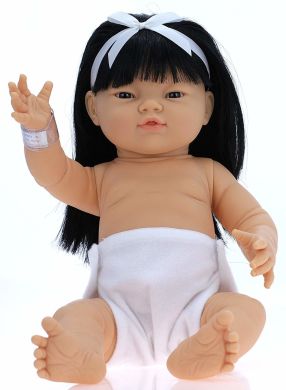 Пупс с анатомическими признаками девочка длинные волосы The Doll Factory Preemie 43 см 08.63308L