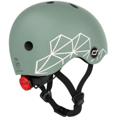 Шолом захисний дитячий Scoot and Ride, зелений, з ліхтариком, 45-51см SR-181206-GREENLINES