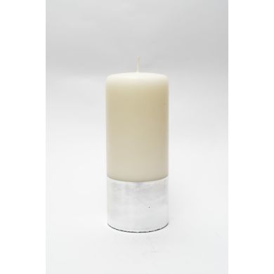 Свічка циліндрична 180*70 білий/срібний металік Candele Firenze PL180070B97C 8026159040003
