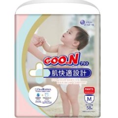 Трусики-підгузки японські Goo.N Plus для дітей 6-12 кг (розмір M, унісекс, 58 шт) 843339 4902011843392
