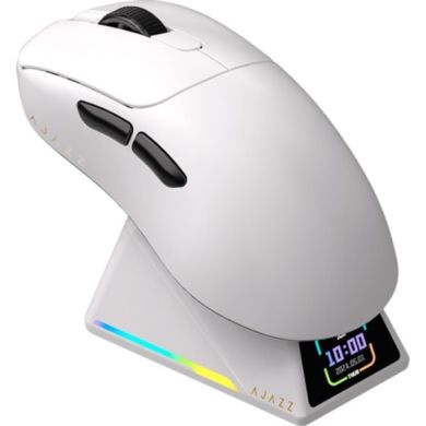 Ігрова бездротова миша Ajazz AJ179 APEX -3 Mod-White-3950-8K Charging Dock