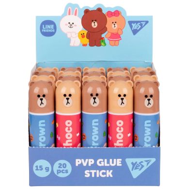 Клей-олівець Yes 15г, PVP Line Friends 320291