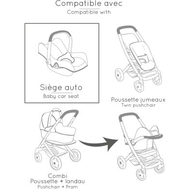 Крісло-переноска для ляльки Maxi-Cosi Айворі, 31x48x37 см, 3+ Maxi-Cosi 7600240244