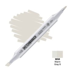 Маркер Sketchmarker, цвет Warm Gray 8 2 пера: тонкое и долото, SM-WG08