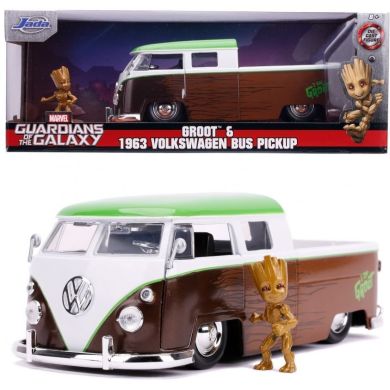 Машина металлическая Jada Марвел Стражи Галактики Volkswagen Pickup 1963 + фигурка Грута 1:24 253225013