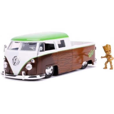 Машина металлическая Jada Марвел Стражи Галактики Volkswagen Pickup 1963 + фигурка Грута 1:24 253225013