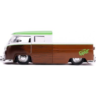 Машина металлическая Jada Марвел Стражи Галактики Volkswagen Pickup 1963 + фигурка Грута 1:24 253225013