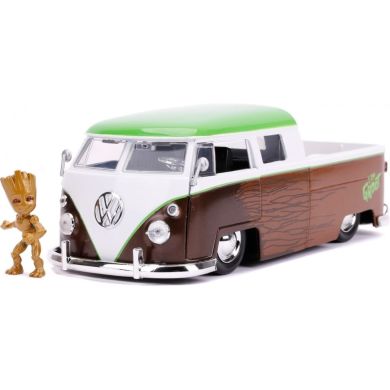 Машина металлическая Jada Марвел Стражи Галактики Volkswagen Pickup 1963 + фигурка Грута 1:24 253225013