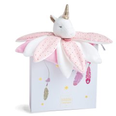 Комфортер-мягкая игрушка Единорог коллекция Attrape Reves, в коробке, 26см DouDou C3547