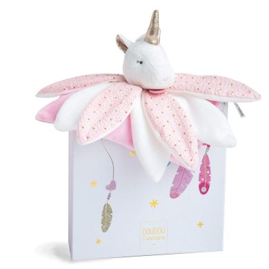 Комфортер-мягкая игрушка Единорог коллекция Attrape Reves, в коробке, 26см DouDou C3547