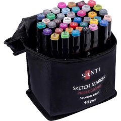 Набір маркерів SANTI, спиртові, у сумці, 40 шт 390599