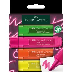Набір текстових маркерів Faber-Castell Textliner TL 46 Neon, 4 кольори в картонній коробці 32329 254600