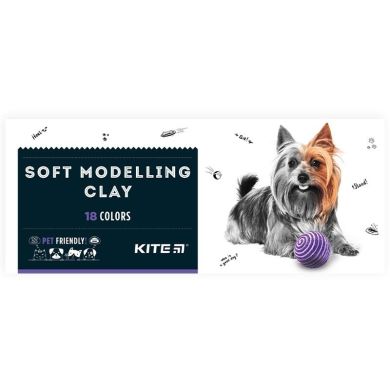 Пластилін восковий, 18 кольорів, 360 г. Kite Dogs KITE K22-085