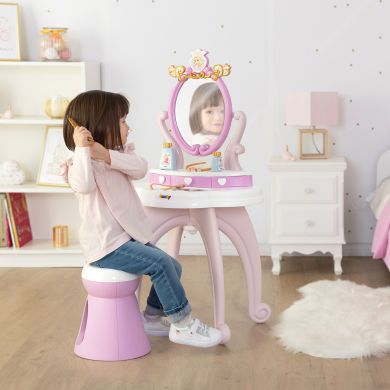 Столик с зеркалом Дисней. Принцессы Парикмахерская 2 в 1, со стульчиком SMOBY TOYS 320250