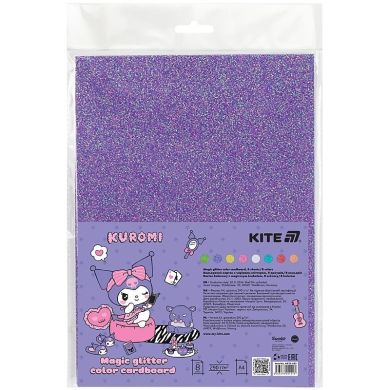 Картон кольоровий з чарівним гліттером (8 аркушів/8 кол), А4 Hello Kitty Kite HK24-423