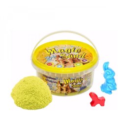 Кинетический песок Strateg Magic sand желтого цвета в ведре 0,350 кг 370-6