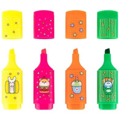 Маркер Highlighter, Kite, набір 4-х, неон Kite K26-445-1