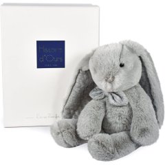 Мягкая игрушка DouDou Зайка PREPPY CHIC 30 см серый HO3138