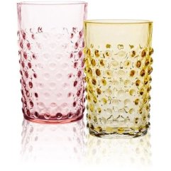 Набір 2шт стаканів Sunrise Hobnail 200мл, янтарно-рожевий KLIMCHI 21013/200-32872/27/2