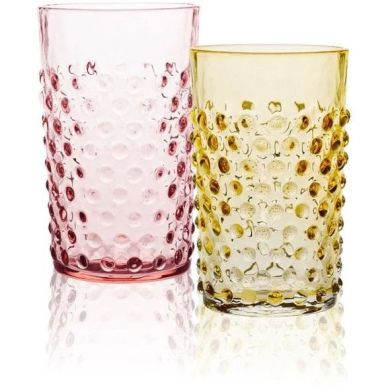 Набір 2шт стаканів Sunrise Hobnail 200мл, янтарно-рожевий KLIMCHI 21013/200-32872/27/2