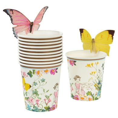 Одноразові склянки з метеликом 12 шт. В упаковці, серія TRULY FAIRY Talking Tables TSFAIRY-BFLYCUP