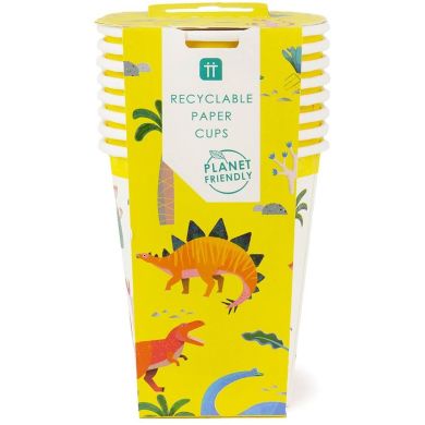 Одноразові склянки з динозаврами (8 шт. в упаковці), серія Dino Talking Tables DINO-CUP