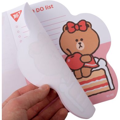 Папір для нотаток To Do Line Friends girl планшет з магнітом, блок 52 аркуша YES 170326