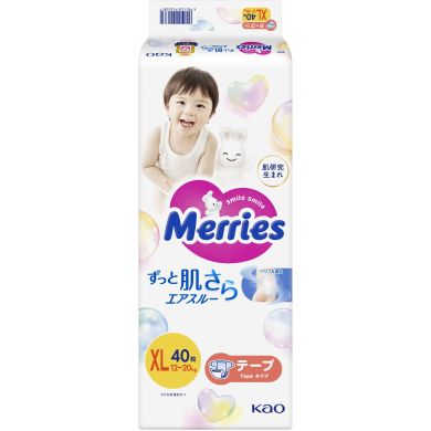 Підгузники дитячі розмір XL 12-20 кг / 40 шт (SJ) Merries 4901301420381, XL