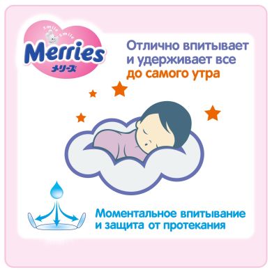 Підгузники дитячі розмір XL 12-20 кг / 40 шт (SJ) Merries 4901301420381, XL