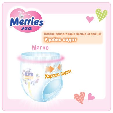 Підгузники дитячі розмір XL 12-20 кг / 40 шт (SJ) Merries 4901301420381, XL
