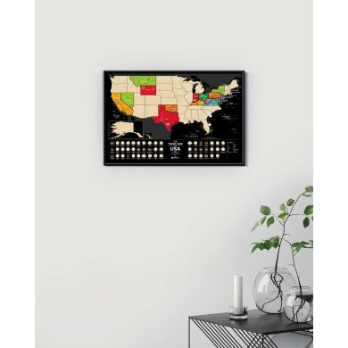 Скретч карта США Travel Map USA Black (английский язык), в тубусе 1DEA.me USAB