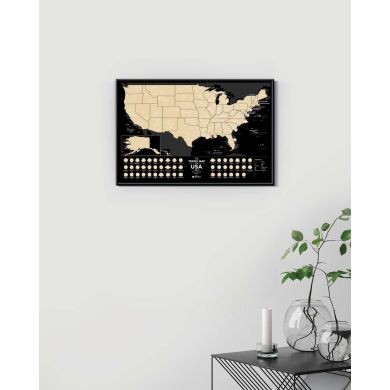 Скретч карта США Travel Map USA Black (английский язык), в тубусе 1DEA.me USAB